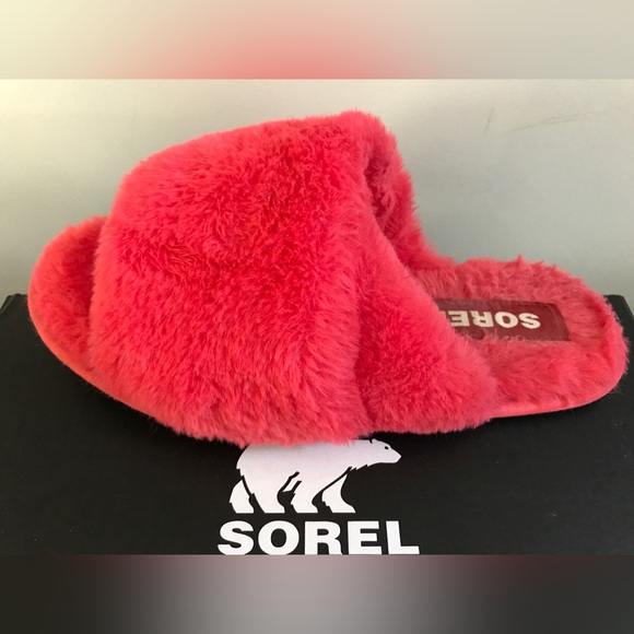Sorel Neon Pink Fuzzy Mail Run Slippers Machine Washable Size 8 GUC/EUC With Box - Picture 15 of 15